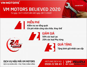 “VM MOTORS BELIEVED 2020” DÀNH TÌNH YÊU CHO CÁC KHÁCH HÀNG VIỆT